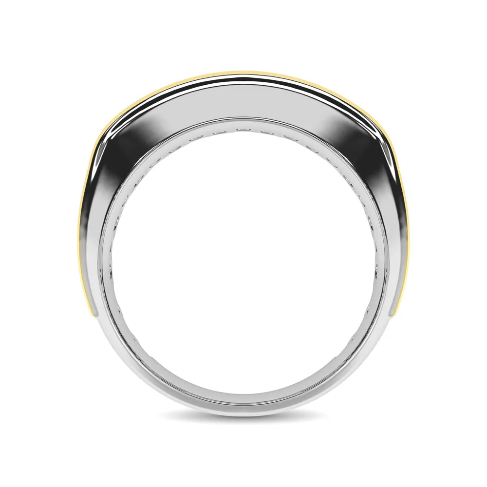 Men's 2-Tone Diamond Band - 0.50 Carats in 10KT Gold