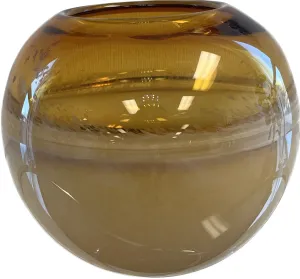 Modern Glass Sphere Vase in Amber