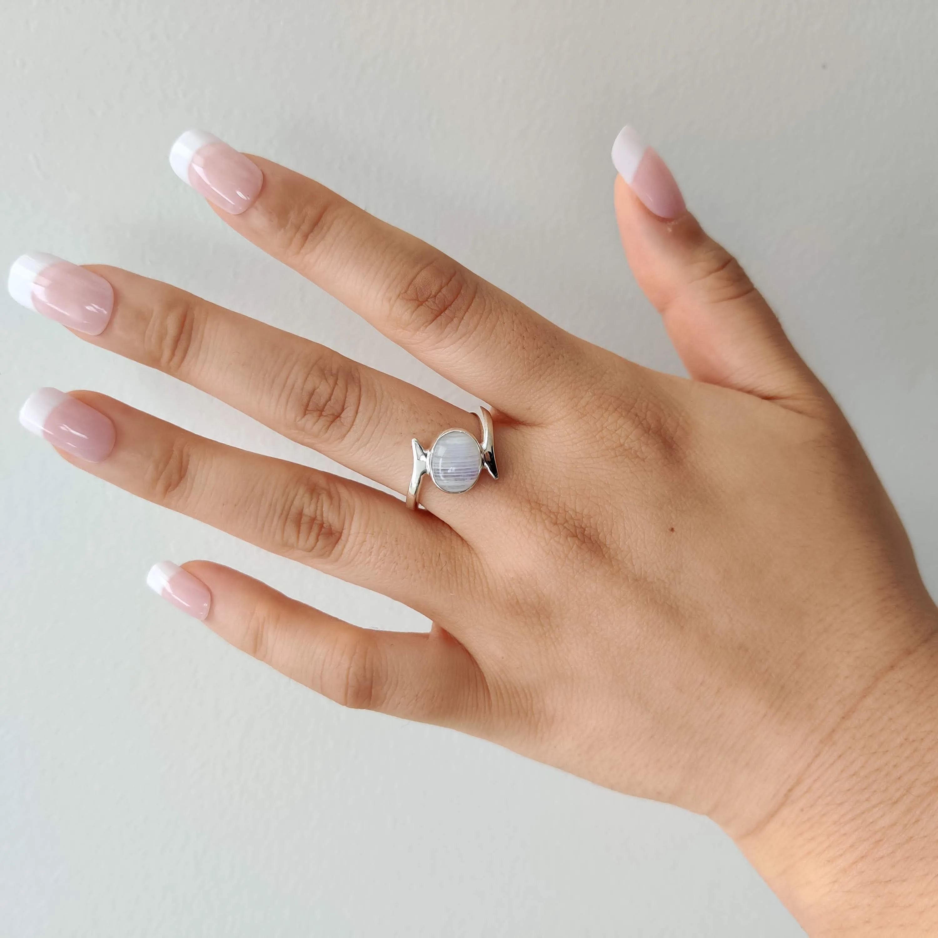 Moonstone Twist 925 Sterling Silver Ring