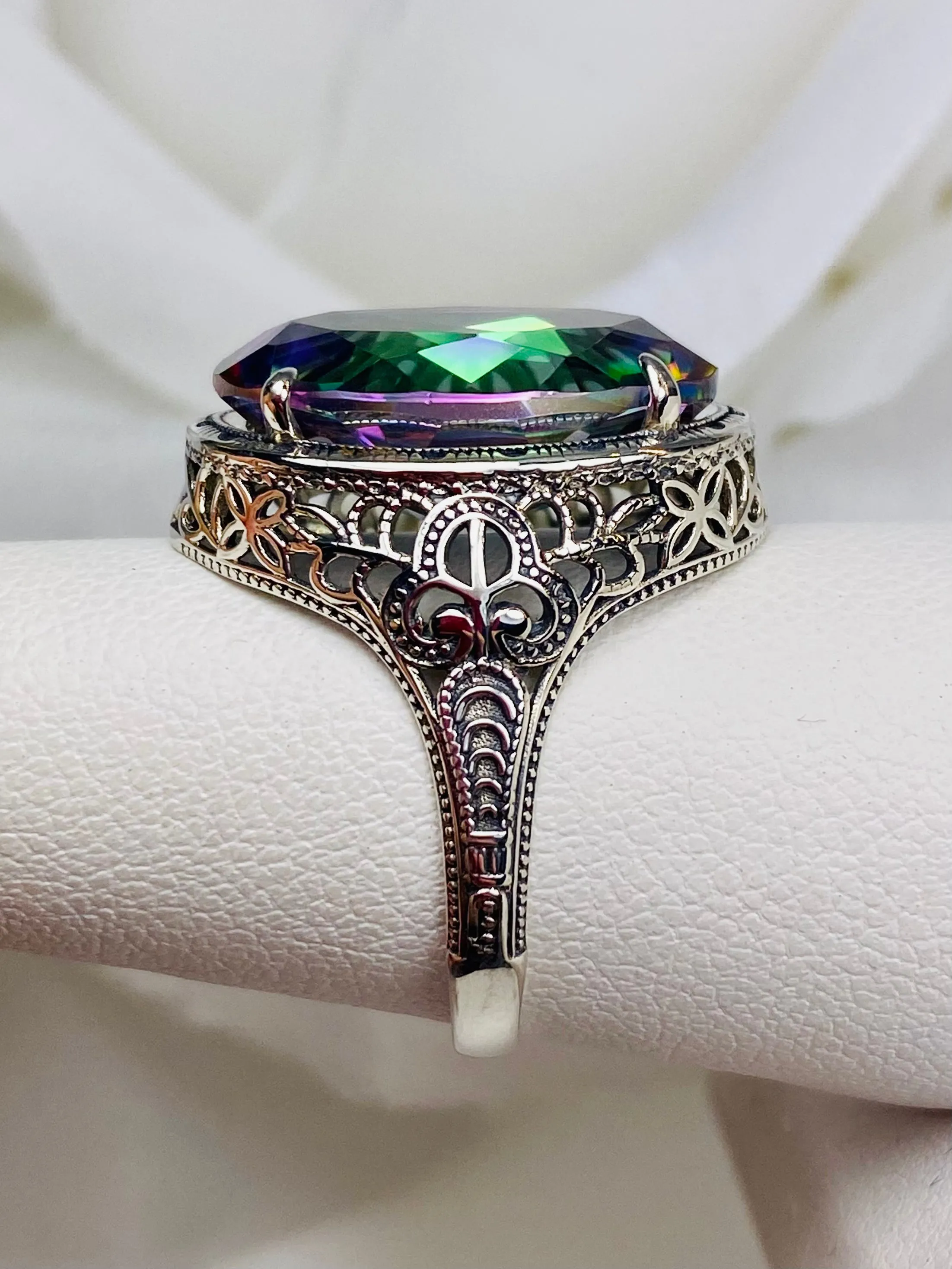 Mystic Topaz Persian Ring, Art Deco Vintage Revival Jewelry #D230