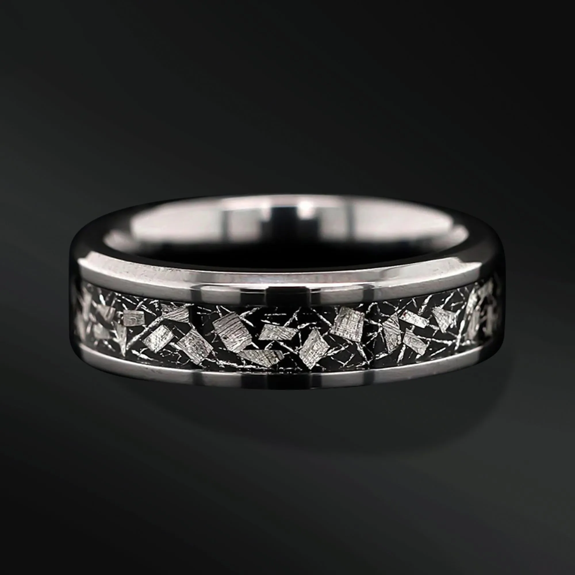 Natural Meteorite Band for Men | Unique Men’s Wedding Band