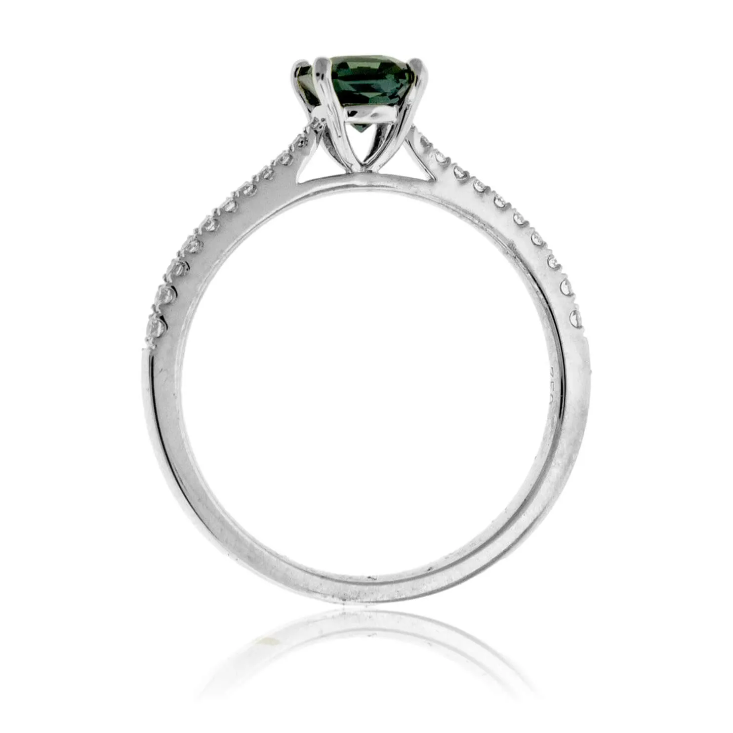 Natural No Heat Sapphire and Diamond Accented Ring