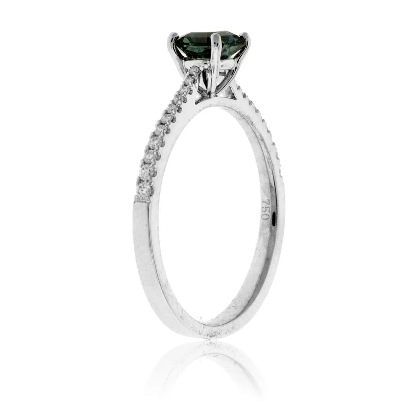 Natural No Heat Sapphire and Diamond Accented Ring