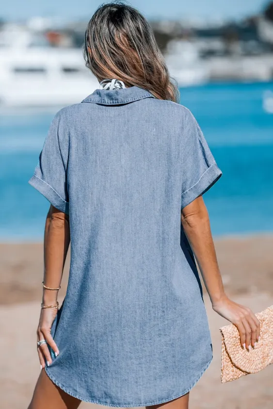 NEW Denim Daydream Shirt Dress - Size Large - Retails $52
