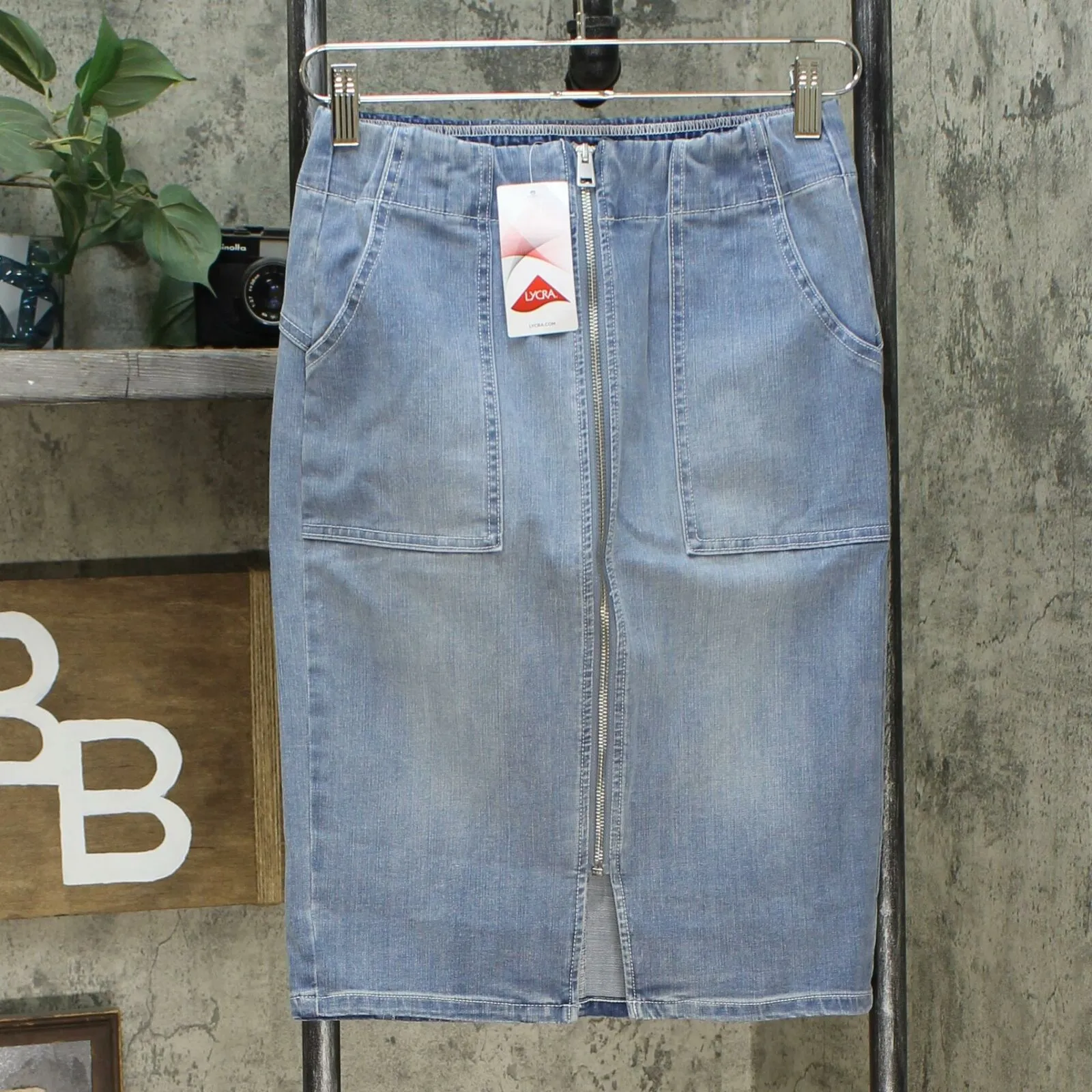 New G By Giuliana Womens Straight Zip-Front Denim Skirt. 693907 6