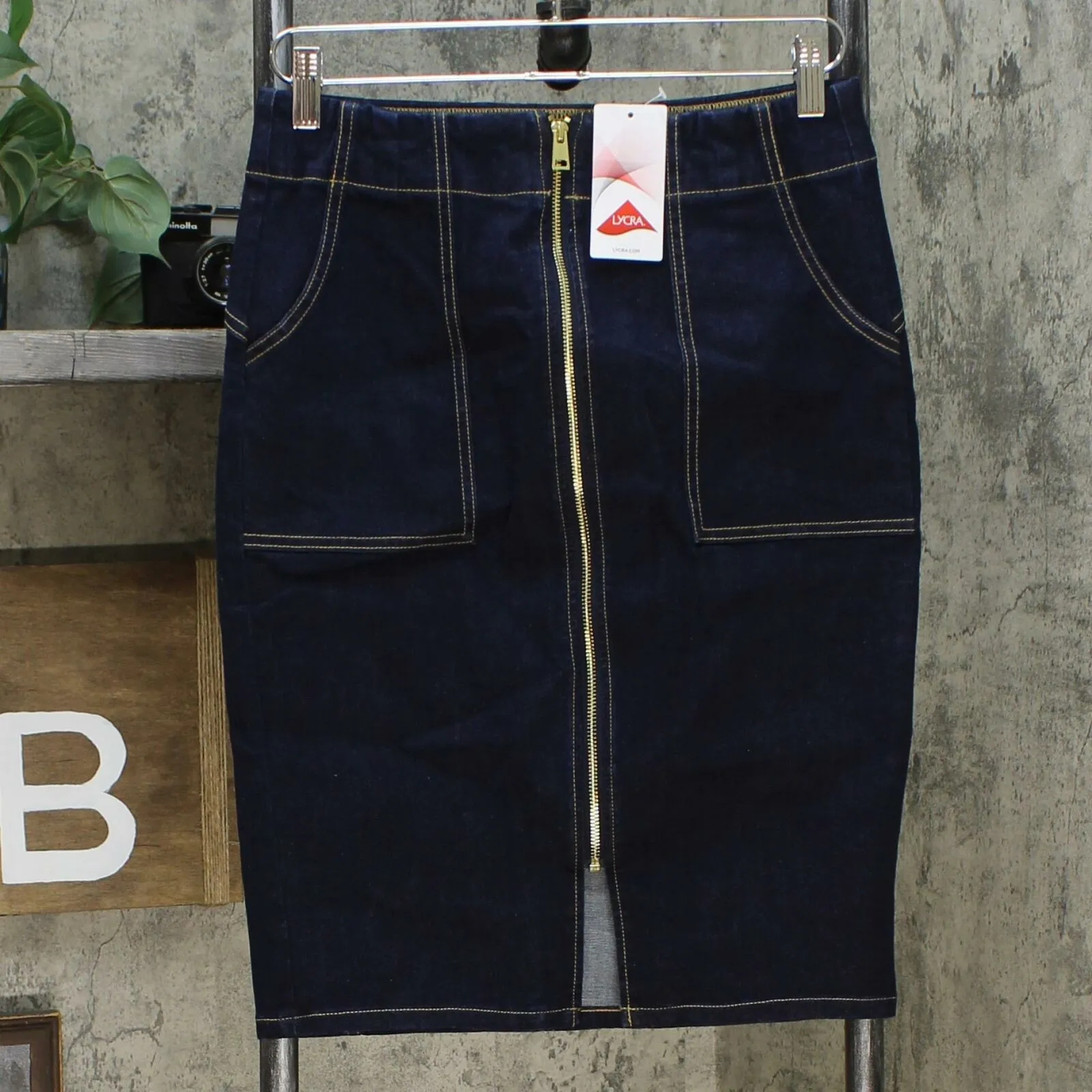 New G By Giuliana Womens Straight Zip-Front Denim Skirt. 693907 6