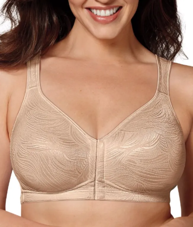 New Playtex Womens 18 Hour Posture Support Bra with Front Close, Wirefree, Nude, Sz 36C!