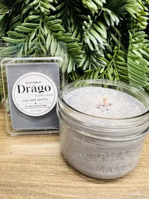 New Salty Girl Co. Drago "Dragon's Blood Scented" Soy Wax Melts & Scented Salt   Soy Wax Candle, 6 Oz Net 30-40 Hr Burn Time!