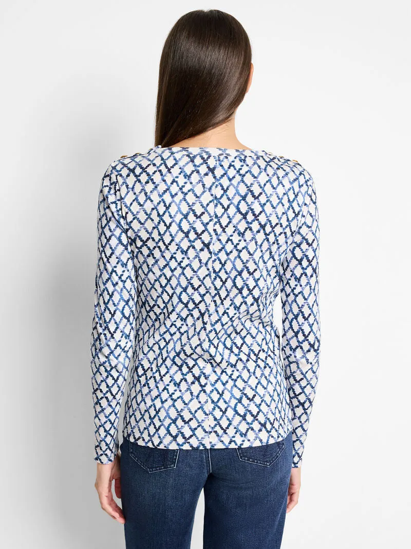 NIC ZOE Denim Diamonds Button Shirt
