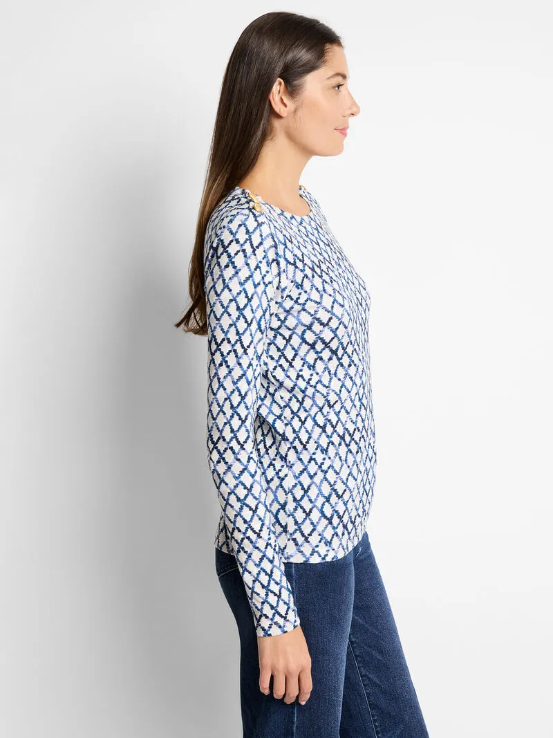NIC ZOE Denim Diamonds Button Shirt