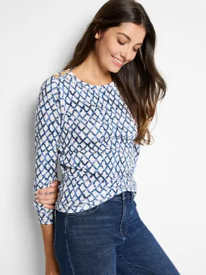 NIC ZOE Denim Diamonds Button Shirt