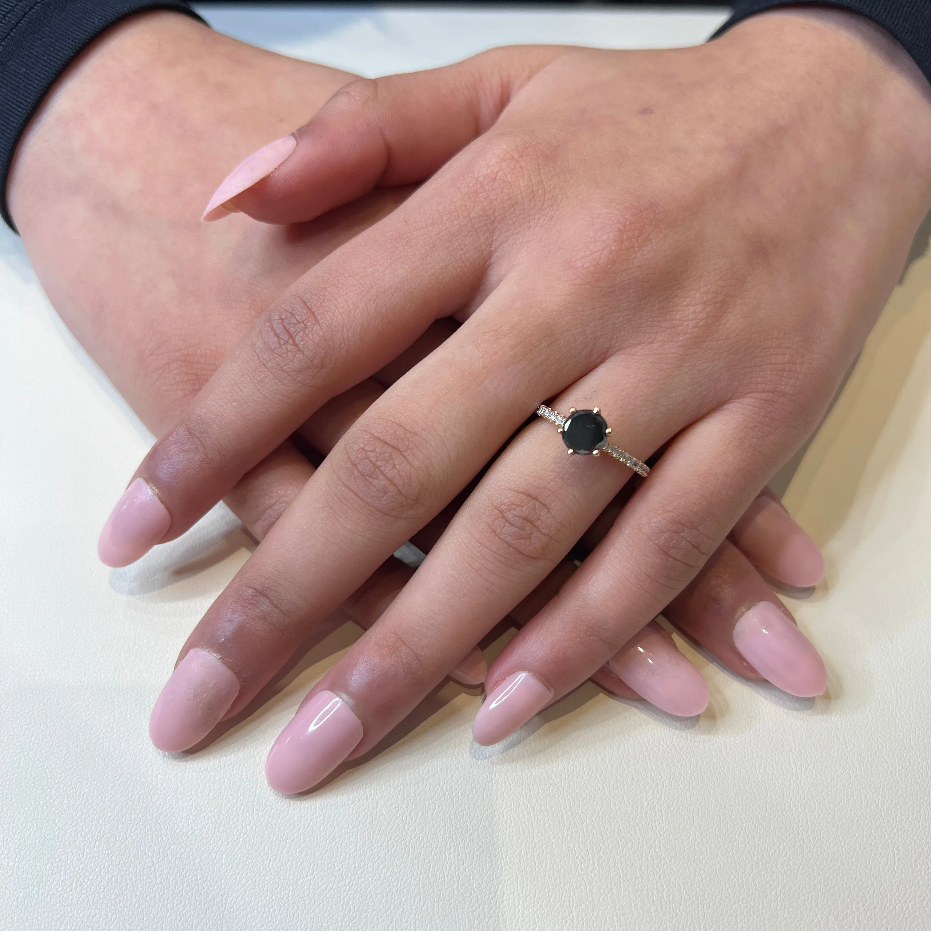 Noam Carver 14K Rose Gold Black Diamond  Ring