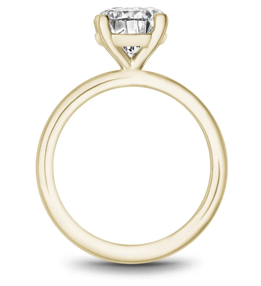 Noam Carver Bridal 14K Two Tone Yellow Gold Shank with White Gold Head Solitaire Engagement Ring