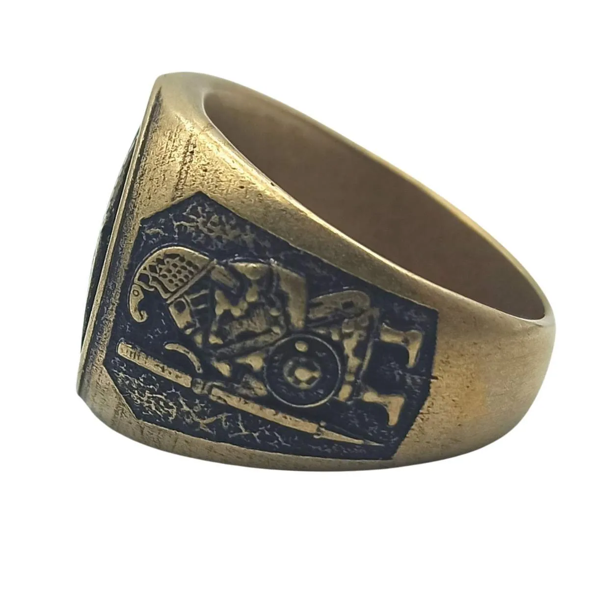 Norse ravens bronze ring