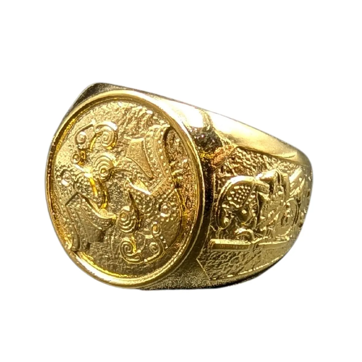 Norse ravens bronze ring