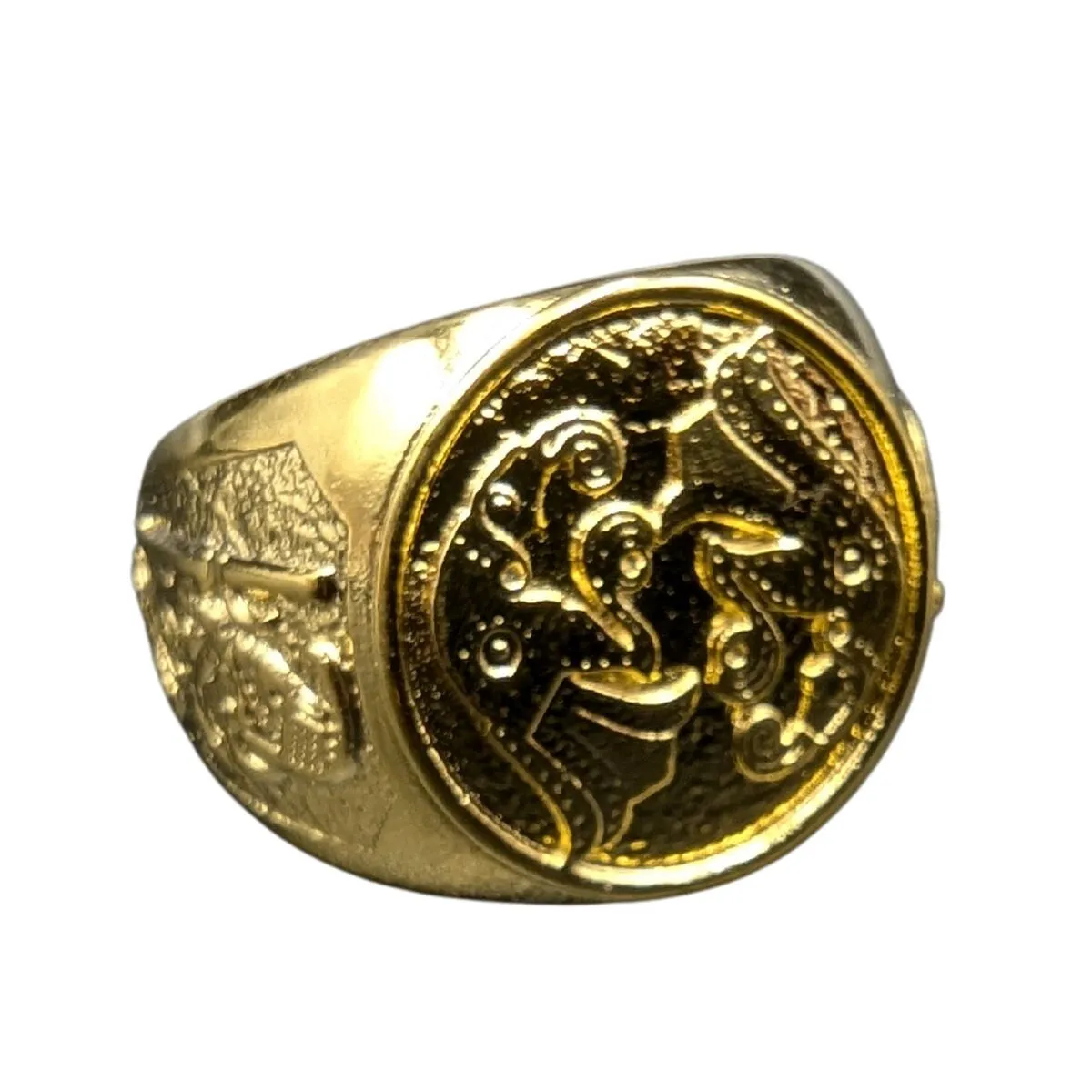 Norse ravens bronze ring