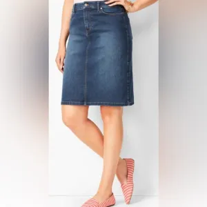 NWOT Talbots Classic Denim Skirt Size 6