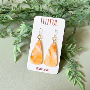 Orange Creamsicle Triangle Earrings