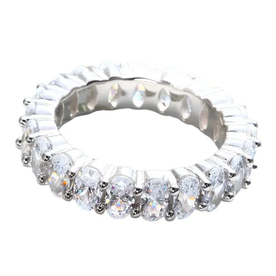 Oval Cut Diamond Eternity Wedding Ring Band Jewelry