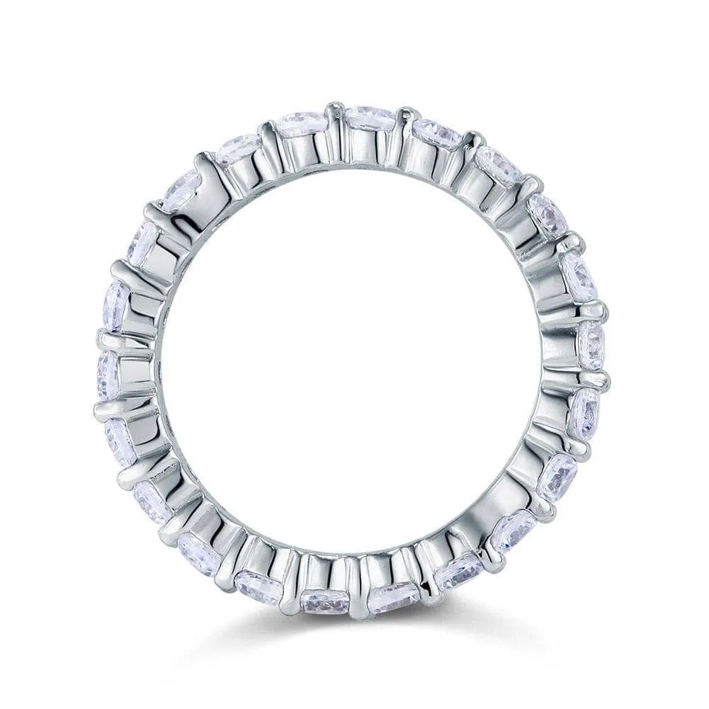 Oval Cut Diamond Eternity Wedding Ring Band Jewelry