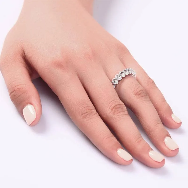 Oval Cut Diamond Eternity Wedding Ring Band Jewelry