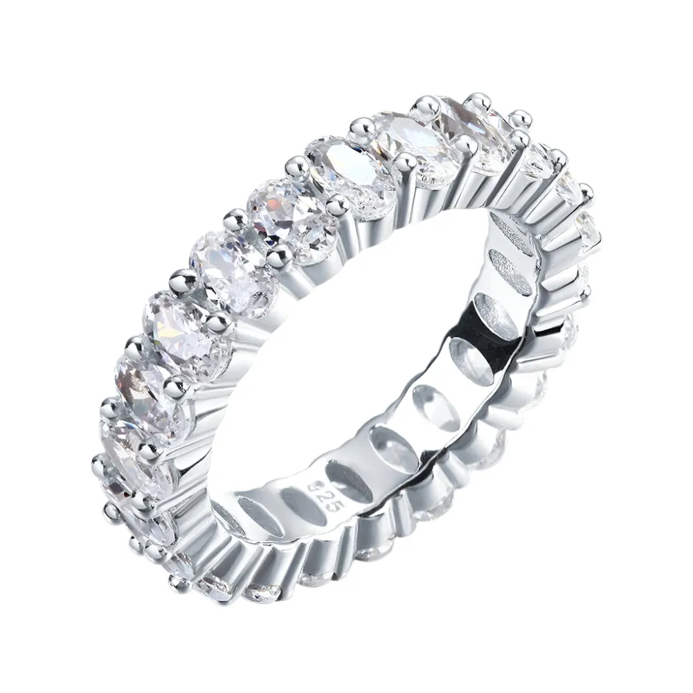 Oval Cut Diamond Eternity Wedding Ring Band Jewelry