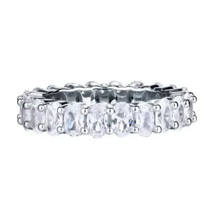 Oval Cut Diamond Eternity Wedding Ring Band Jewelry