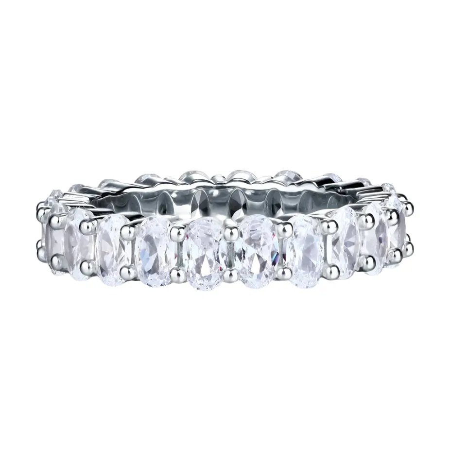 Oval Cut Diamond Eternity Wedding Ring Band Jewelry