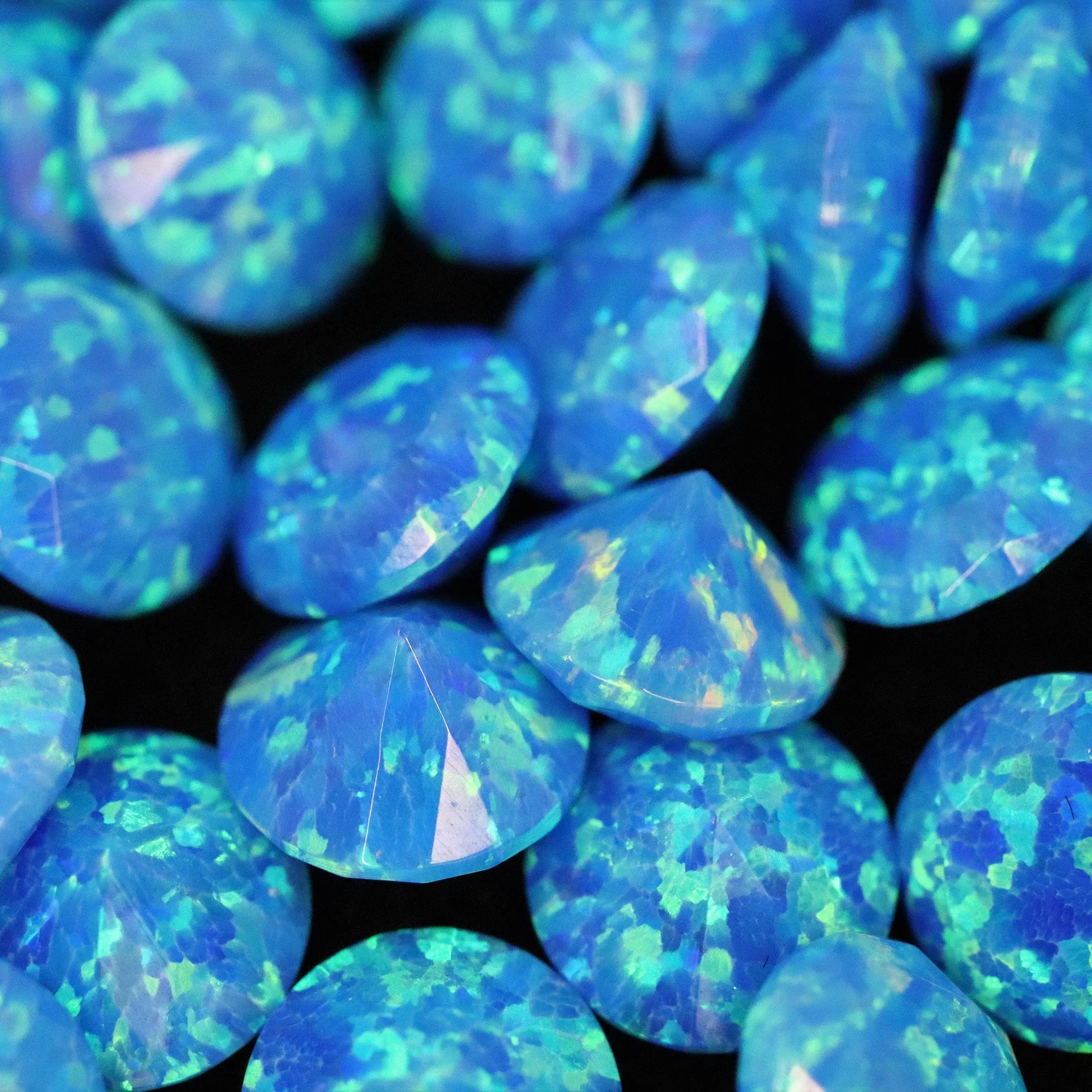 Pacific Sapphire Diamond Cut Faceted Opal Stones