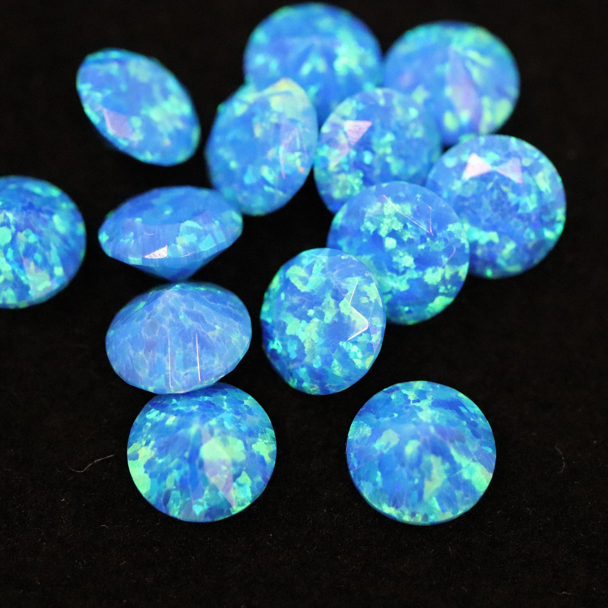 Pacific Sapphire Diamond Cut Faceted Opal Stones