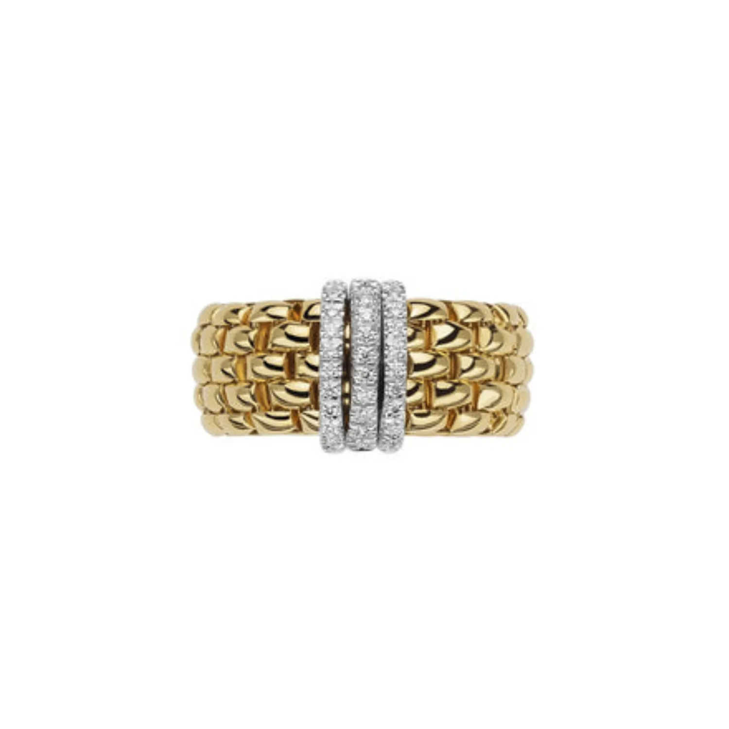 Panorama 18K Yellow & White Gold Pavè Diamond Ring