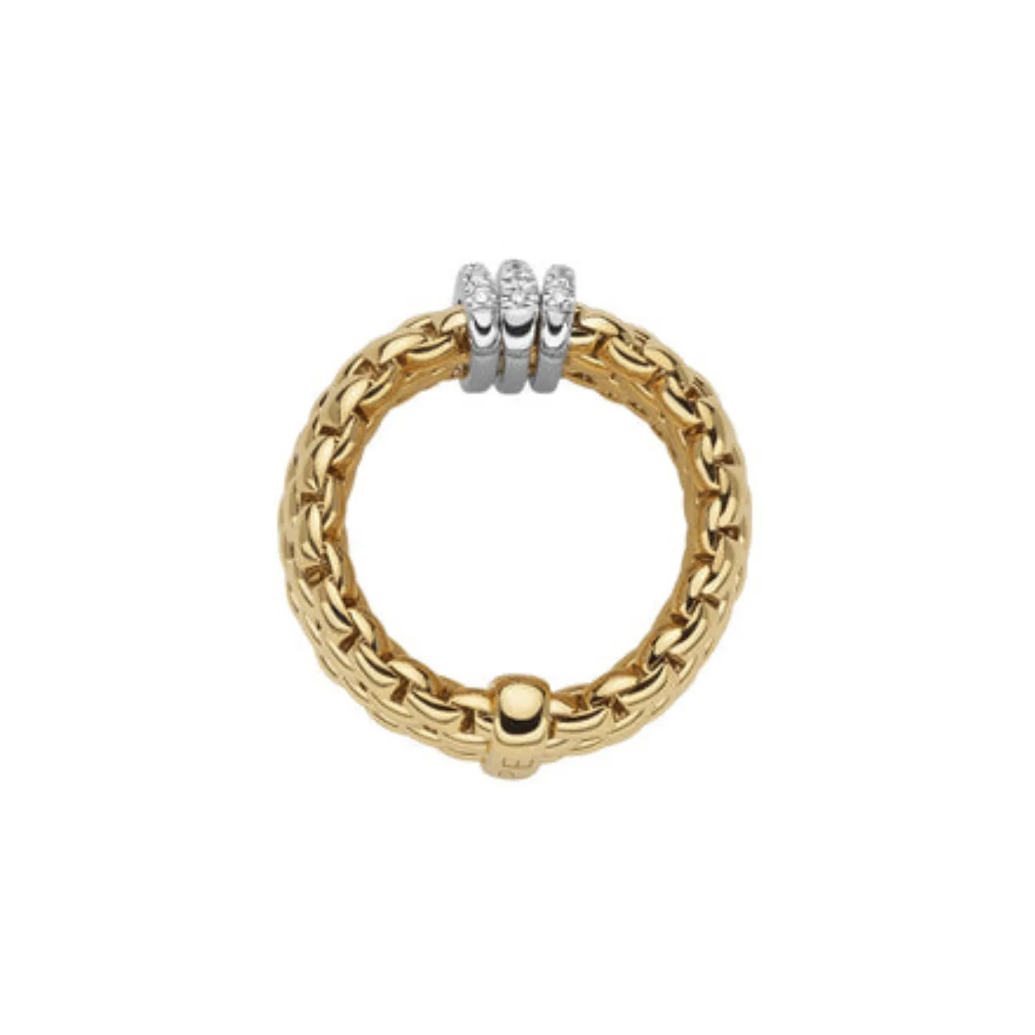 Panorama 18K Yellow & White Gold Pavè Diamond Ring