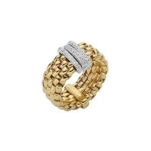 Panorama 18K Yellow & White Gold Pavè Diamond Ring