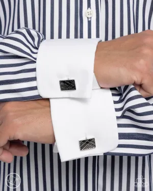 Paparazzi Crisscrossed Captain Cuff Links Black