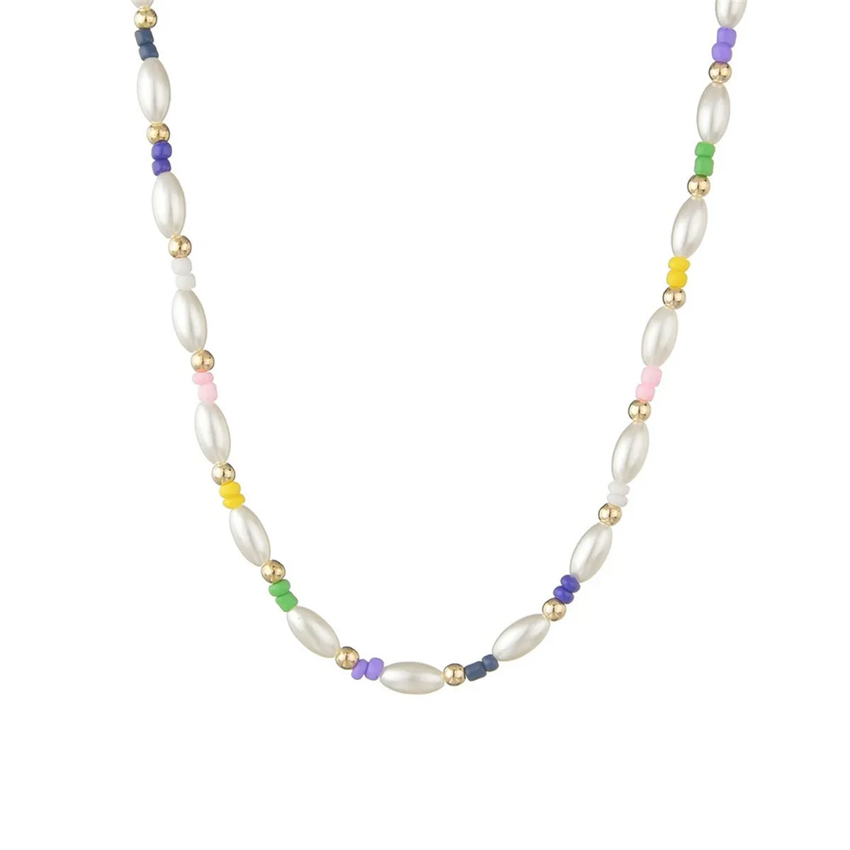 Pastel Howlite & Pearl 18K Gold-Plated Beaded Necklace