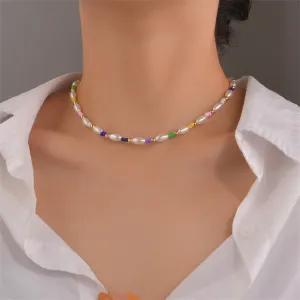 Pastel Howlite & Pearl 18K Gold-Plated Beaded Necklace
