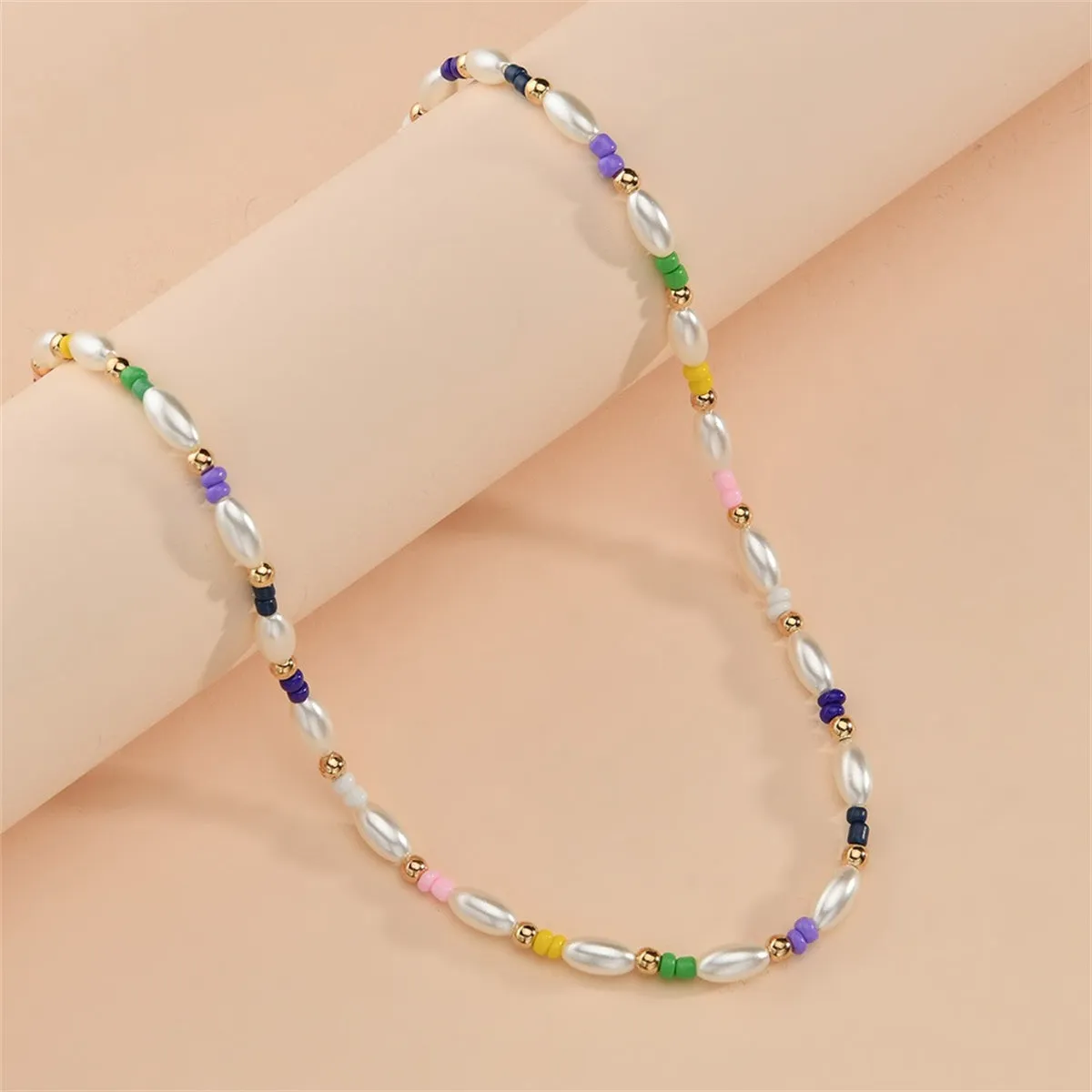 Pastel Howlite & Pearl 18K Gold-Plated Beaded Necklace