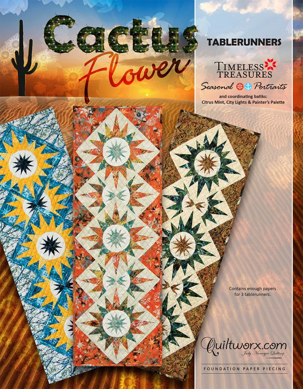 Pattern Cactus Flower Table Runner