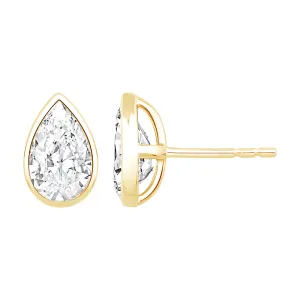 Pear Solitaire Stud Earrings with 2.00ct of Laboratory Grown Diamonds in 9ct Yellow Gold