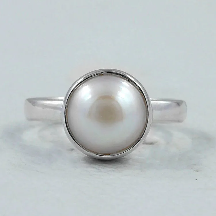 Pearl Gemstone 925 Sterling Silver Ring