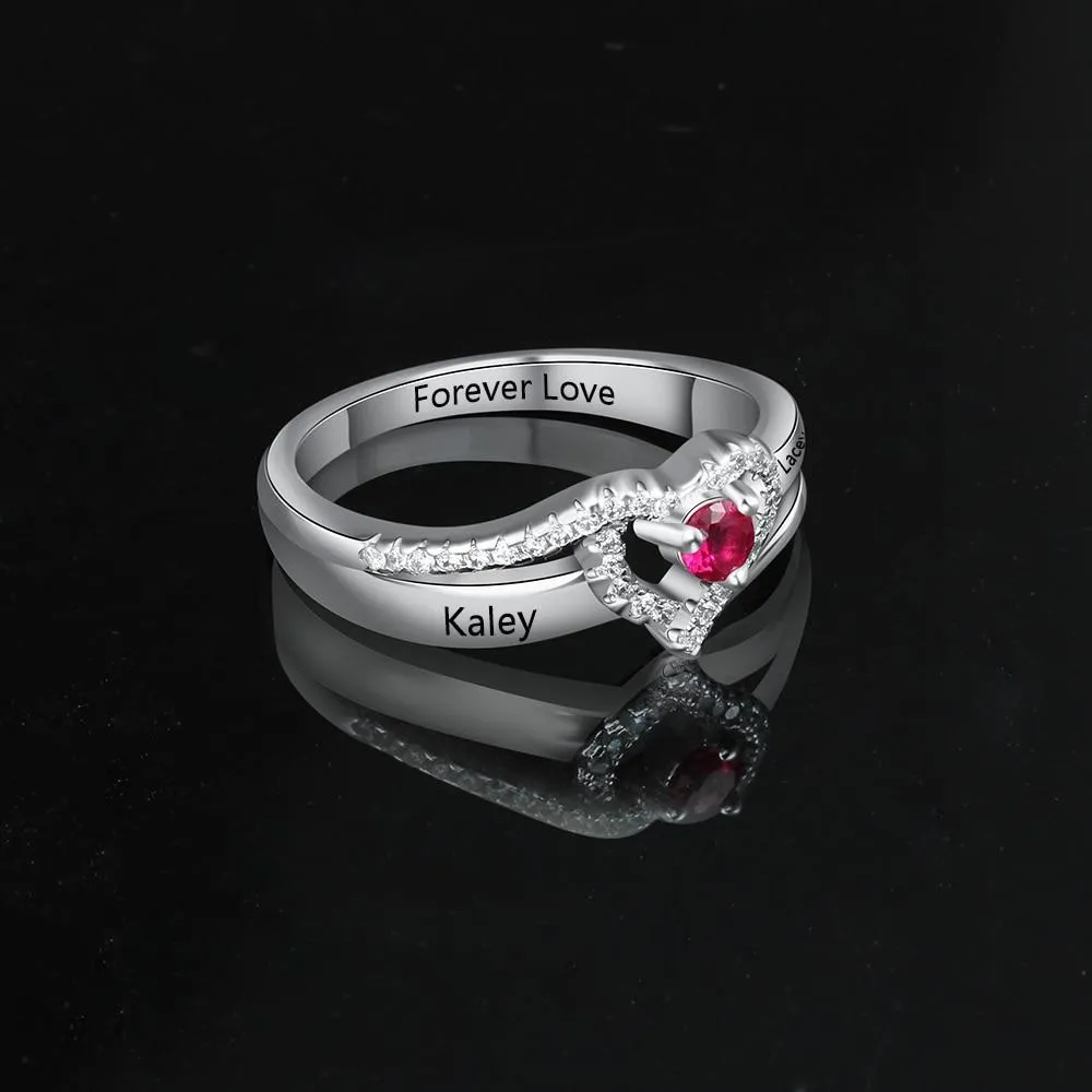 Personalized Copper Adjustable Rings for Women – Engrave Names – Custom Birthstone – Promise Love Anniversary Jewelry Gift