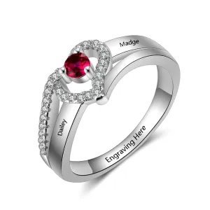 Personalized Copper Adjustable Rings for Women – Engrave Names – Custom Birthstone – Promise Love Anniversary Jewelry Gift