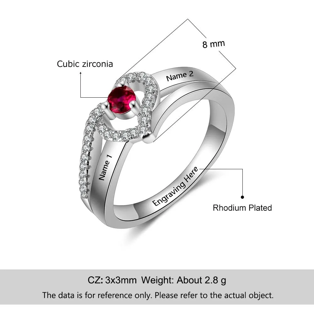 Personalized Copper Adjustable Rings for Women – Engrave Names – Custom Birthstone – Promise Love Anniversary Jewelry Gift