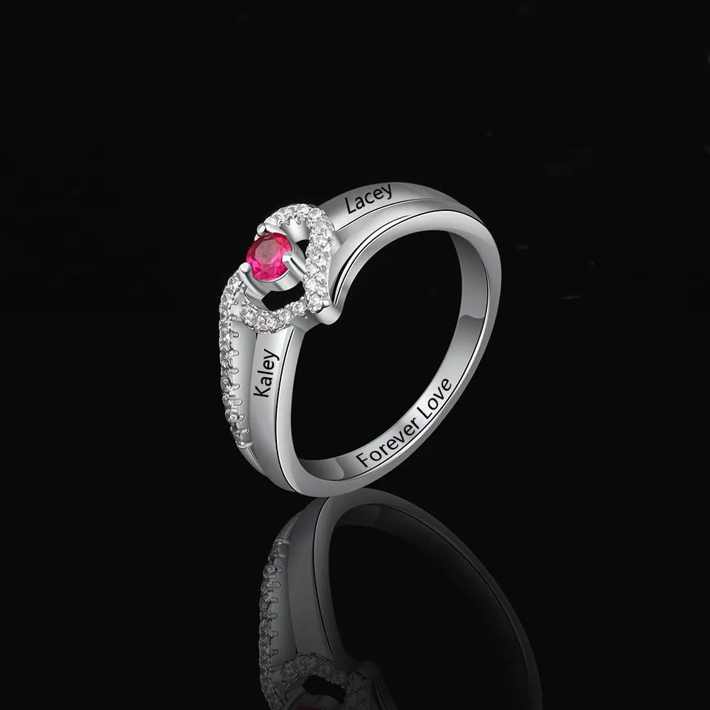 Personalized Copper Adjustable Rings for Women – Engrave Names – Custom Birthstone – Promise Love Anniversary Jewelry Gift
