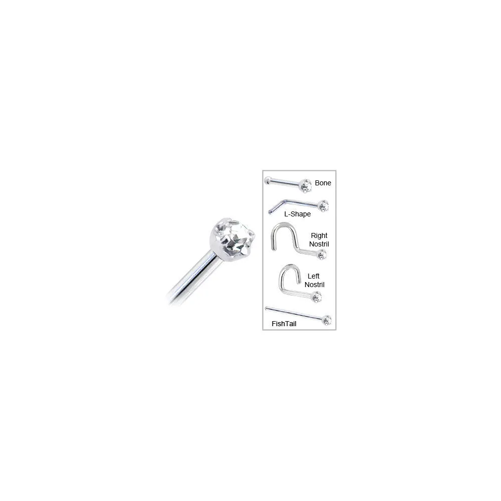 Platinum 1.5mm (April) Genuine Diamond Nose Ring