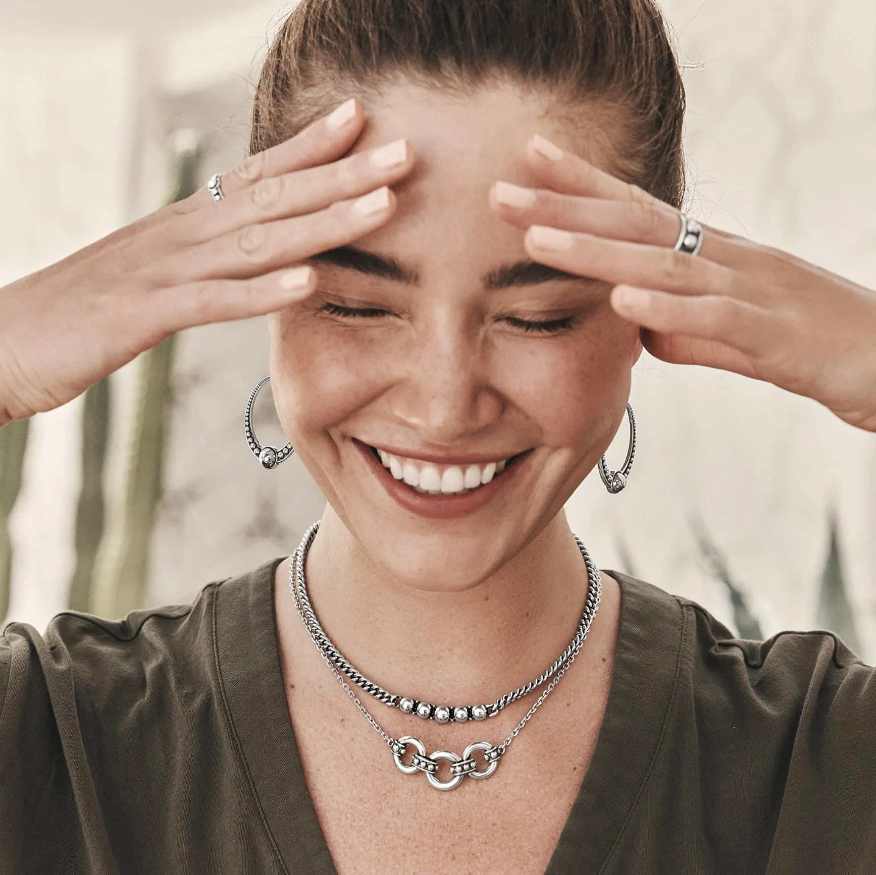 Pretty Tough Stud Trio Necklace