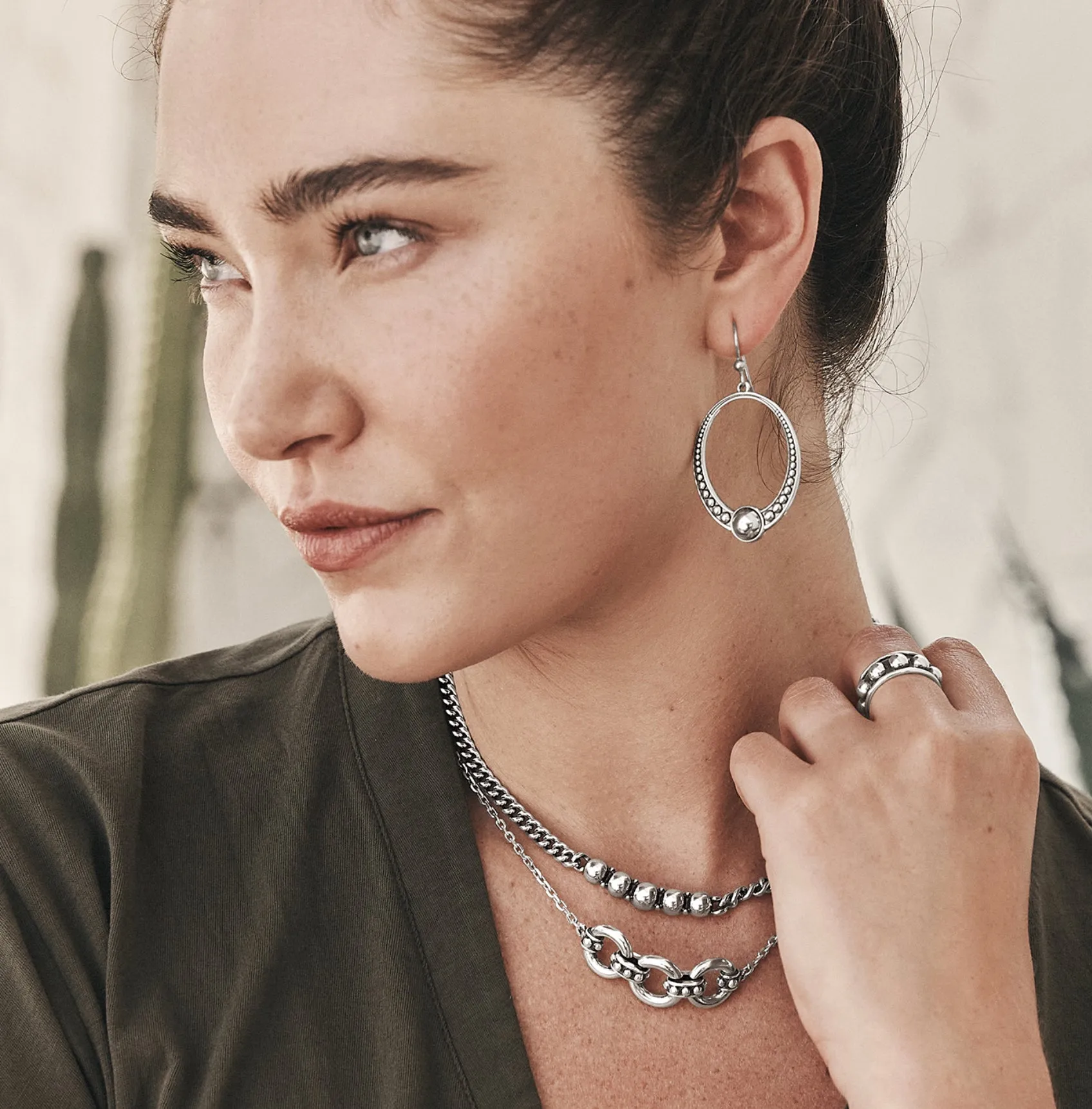 Pretty Tough Stud Trio Necklace