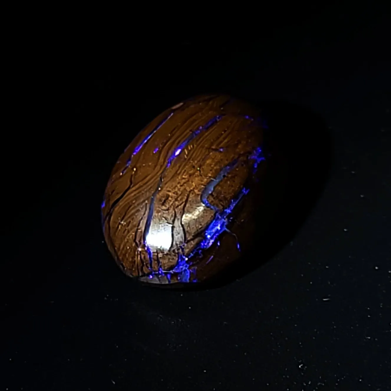 Purple Boulder Opal 12.6ct Cabochon Winton Matrix Round Polished Cut Stone