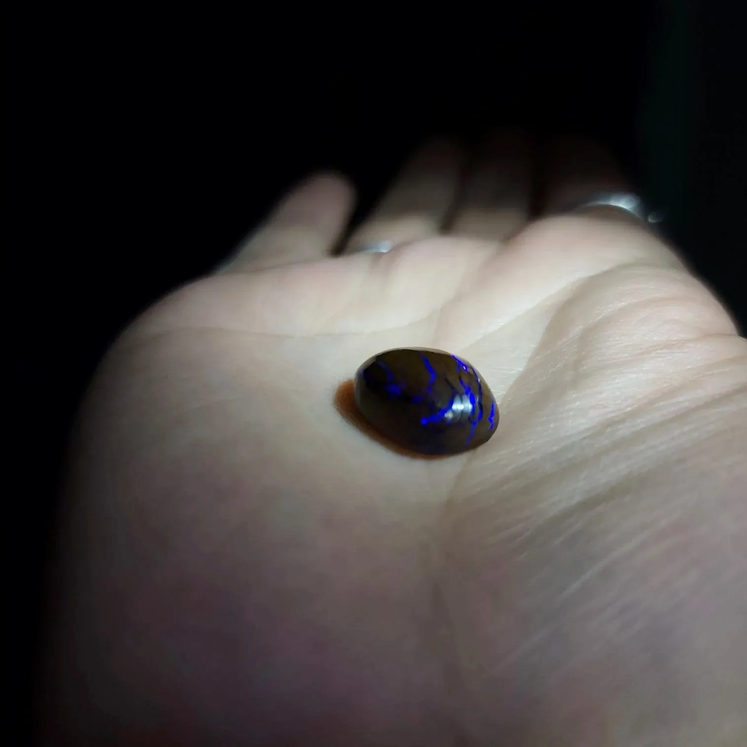Purple Boulder Opal 12.6ct Cabochon Winton Matrix Round Polished Cut Stone