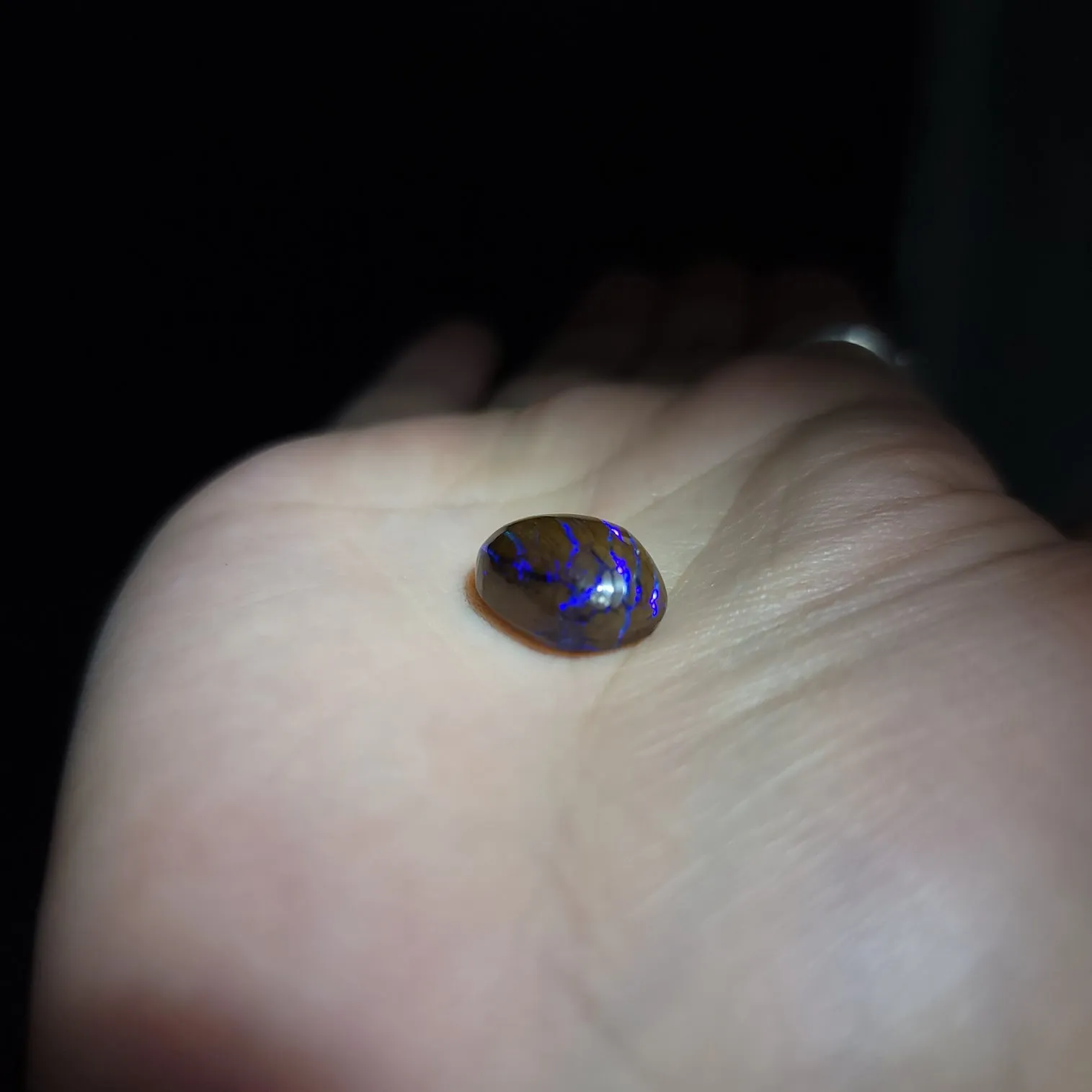 Purple Boulder Opal 12.6ct Cabochon Winton Matrix Round Polished Cut Stone